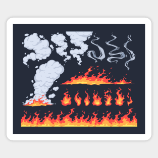 fire smoke cartoon Magnet